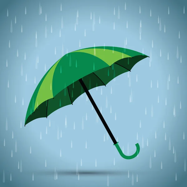 Un parapluie vert — Image vectorielle