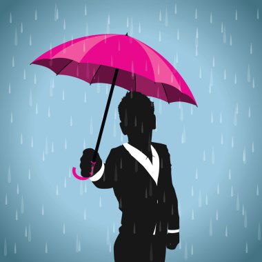 Şemsiyeli iş adamı 