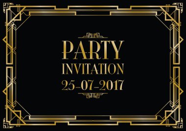 Parti daveti art deco arka plan