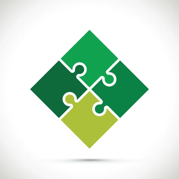 Green jigsaw pieces — Stock Vector
