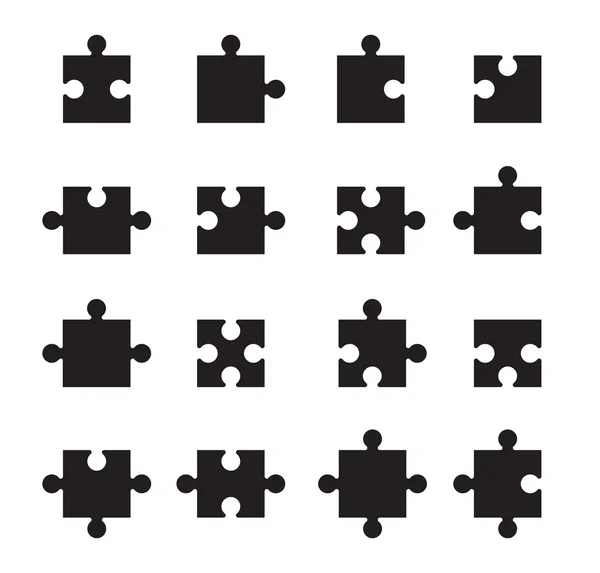 Black jigsaw section — Stock Vector