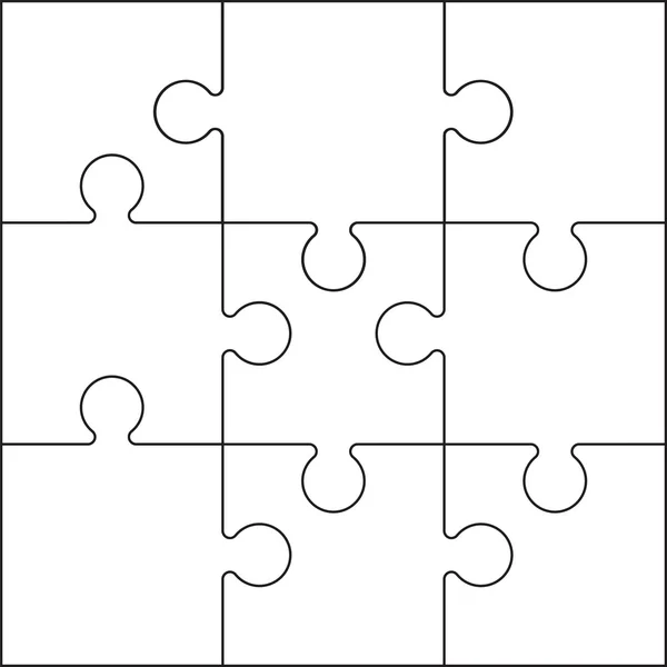 Schwarze Puzzleteile — Stockvektor