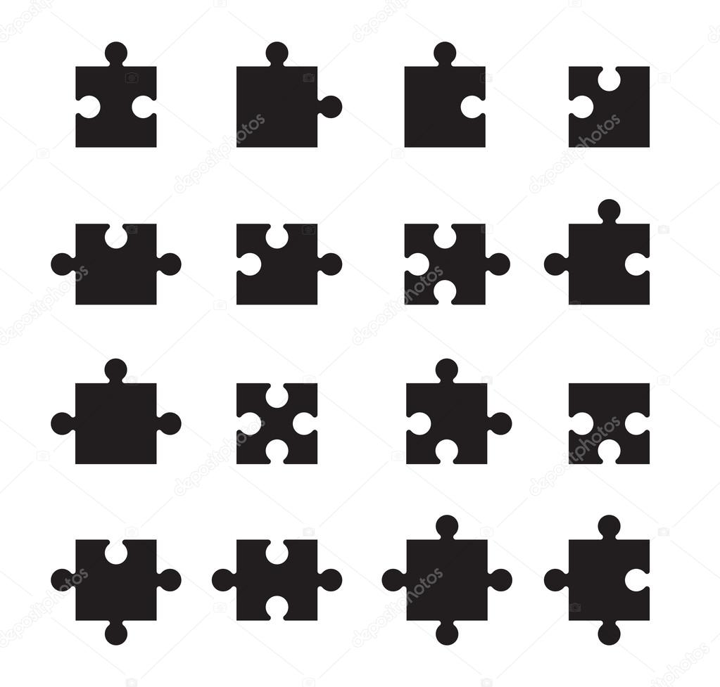 A black jigsaw pieces