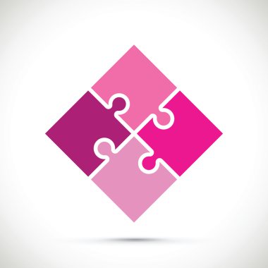 pembe jigsaw parçaları