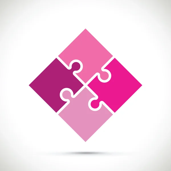 ピンクのジグソー パズルのピース — ストックベクタ