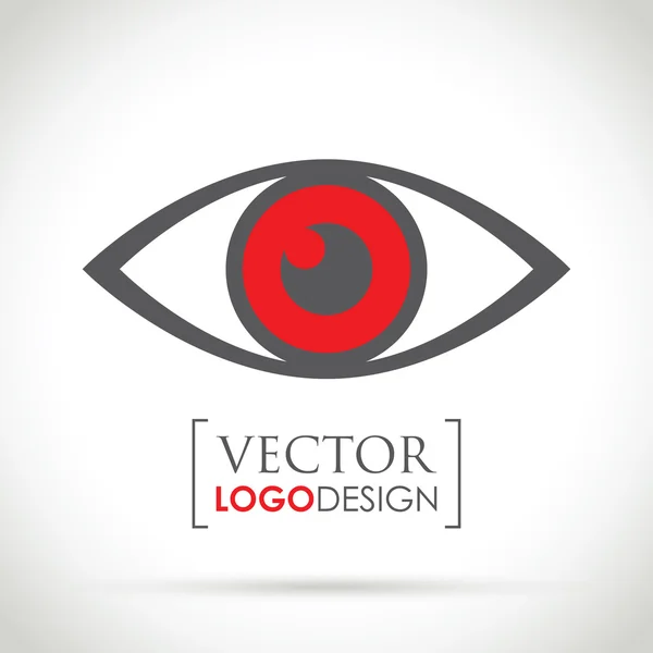 An abstract red eye icon — Stock Vector