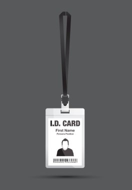 id card man in black clipart