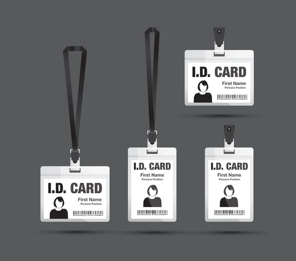 Id card mujer en negro — Vector de stock