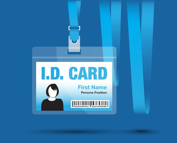 Cartão de identificação mulher azul —  Vetores de Stock