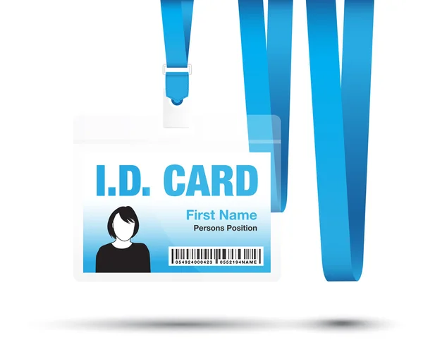 Cartão de identificação mulher azul —  Vetores de Stock