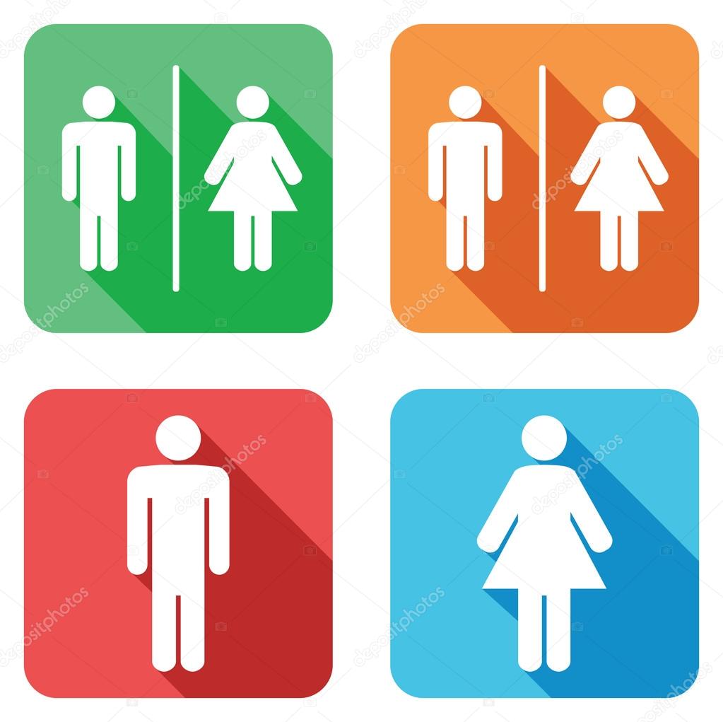 Men and women toilet signs