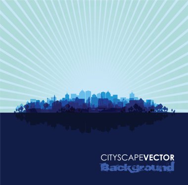 Mavi cityscape üst baskı arka plan