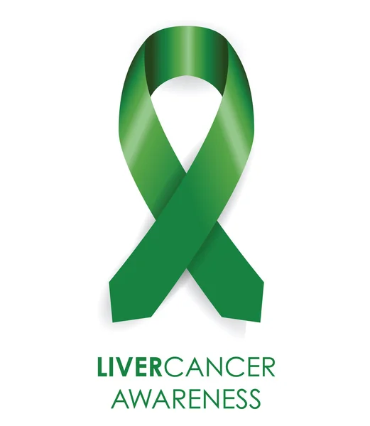 Liver awareness cancer ribbon — Stock Vector