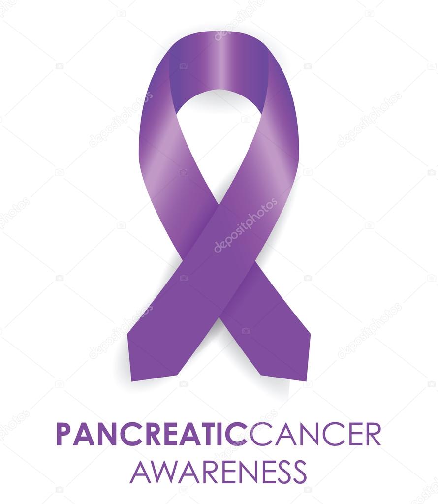 Purple ribbon pancreatic cancer awareness Vector Image