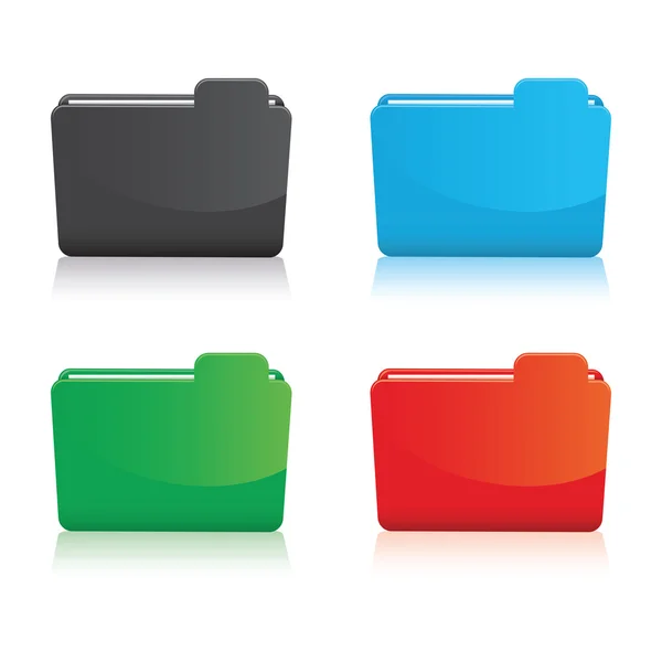 Set of colourful folder — Stock Vector