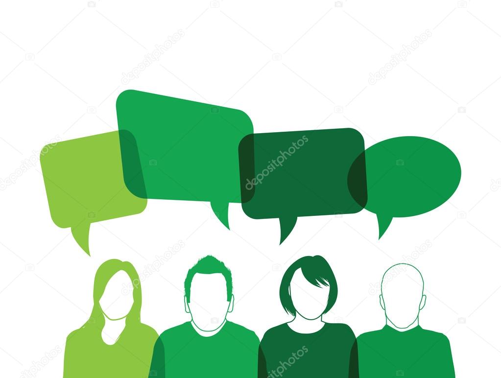 Green people speaking