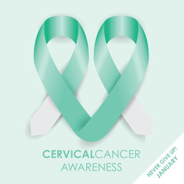 Cervical cancer ribbon clipart