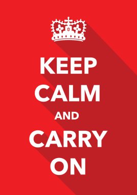 Kırmızı sakin olun ve poster üzerinde taşımak