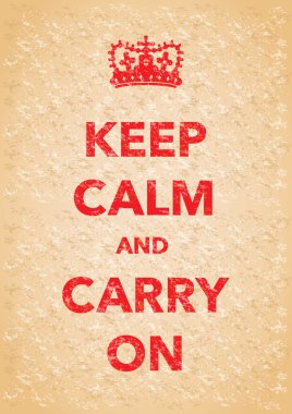 Kırmızı sakin olun ve poster üzerinde taşımak