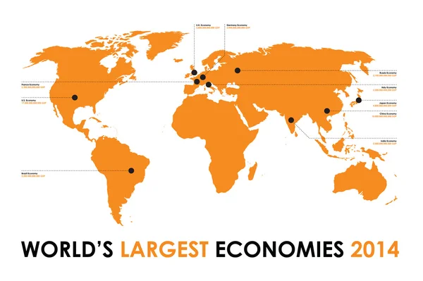 Mapa mundial economia de fundo — Vetor de Stock