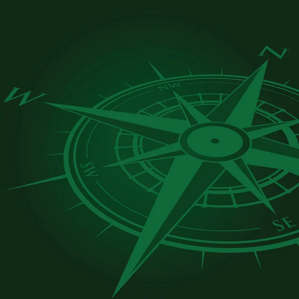 Groene kompas achtergrond — Stockvector