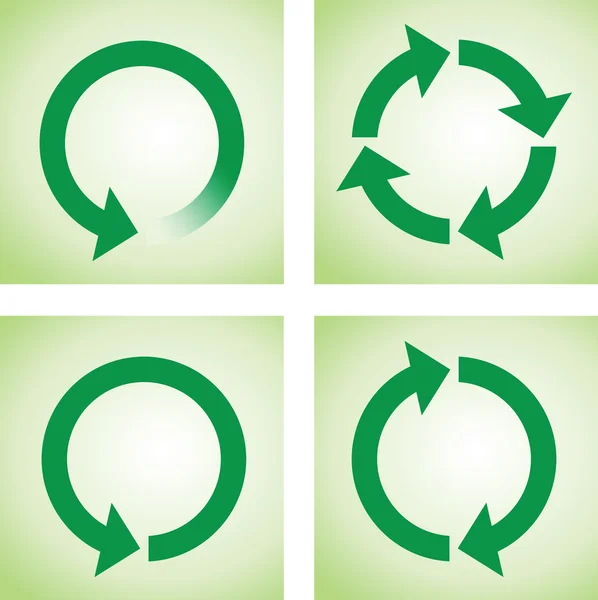 回收或重新加载页面绿色图标 — 图库矢量图片