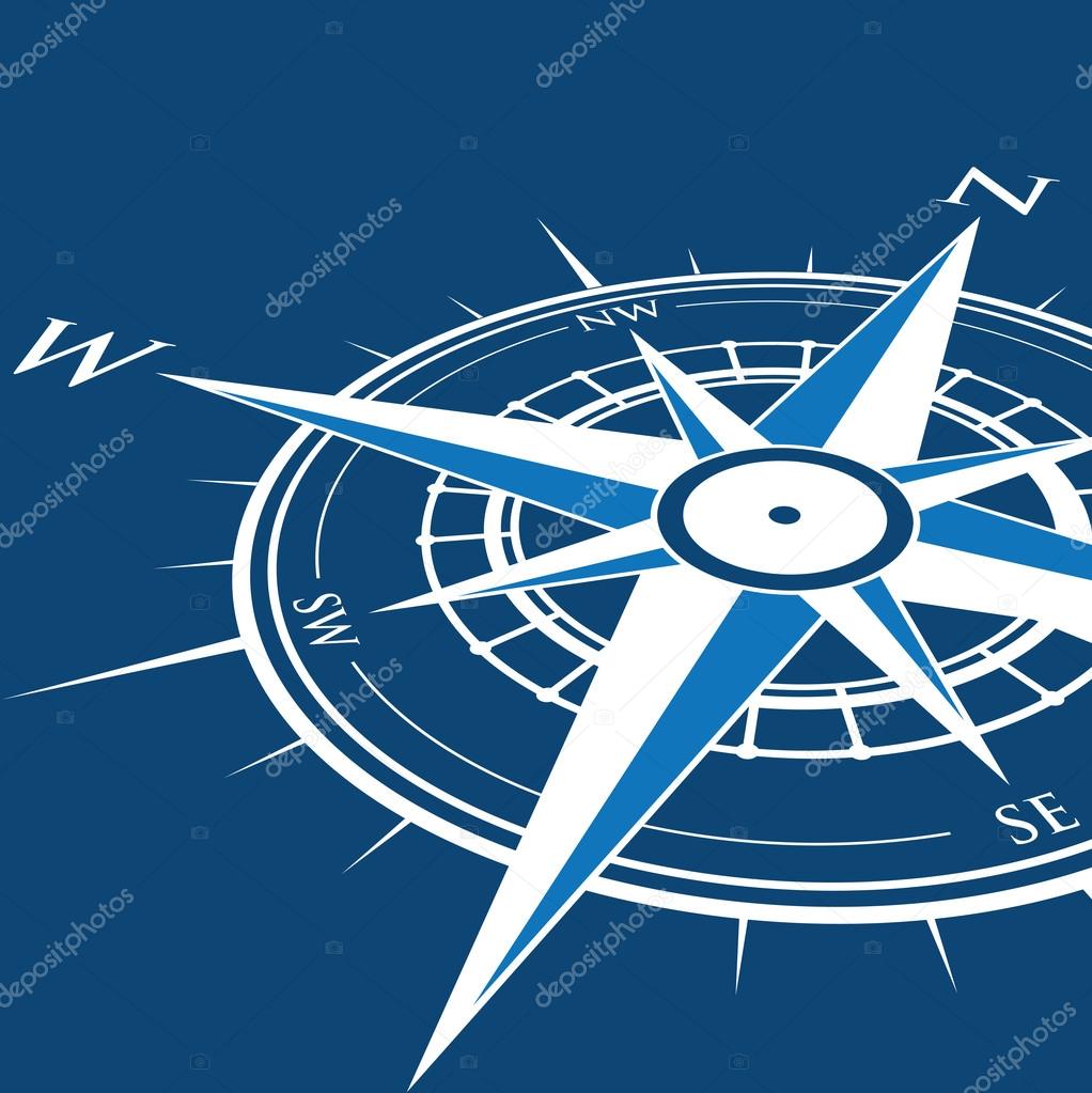 Blue compass background