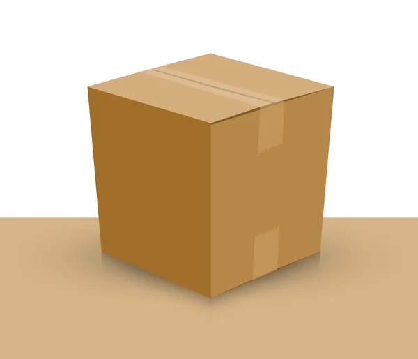 Offener Karton braune Schachtel — Stockvektor