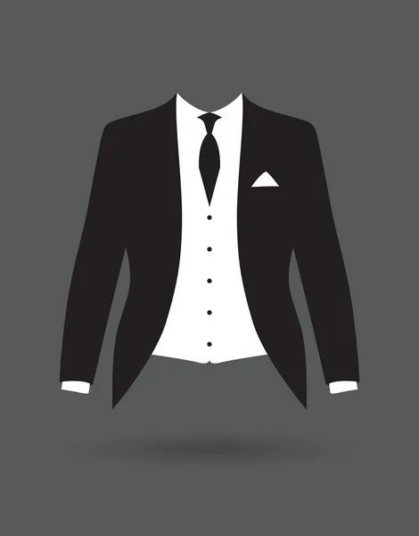 Traje de traje de novio chaqueta — Vector de stock