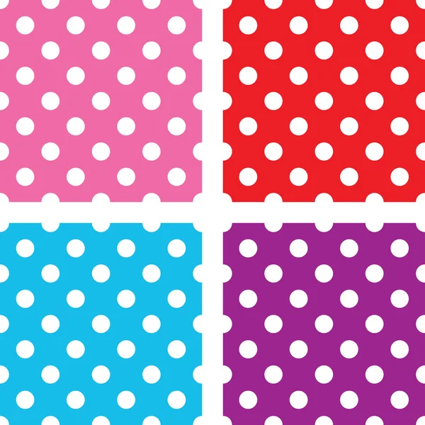 Seamless polka dot background set — Stock Vector
