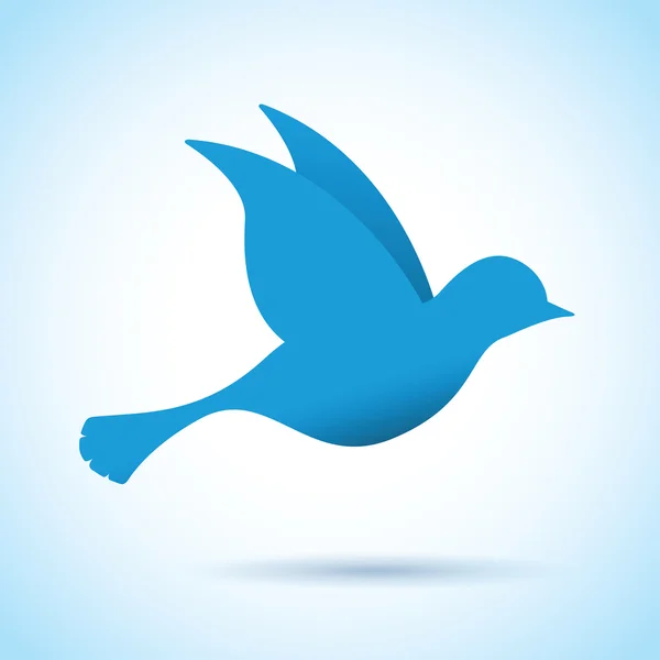 Blue bird in flight — Stock Vector