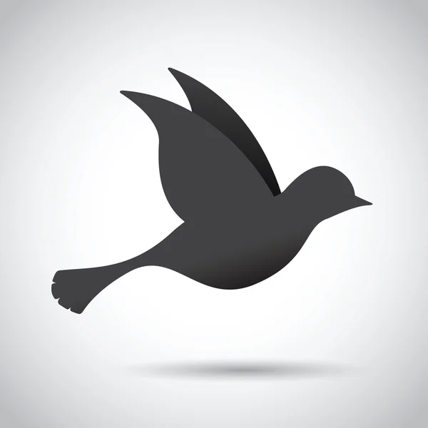 Black bird in flight — Stock Vector