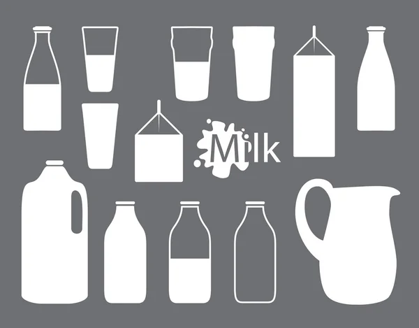 Σιλουέτες γάλα — Διανυσματικό Αρχείο