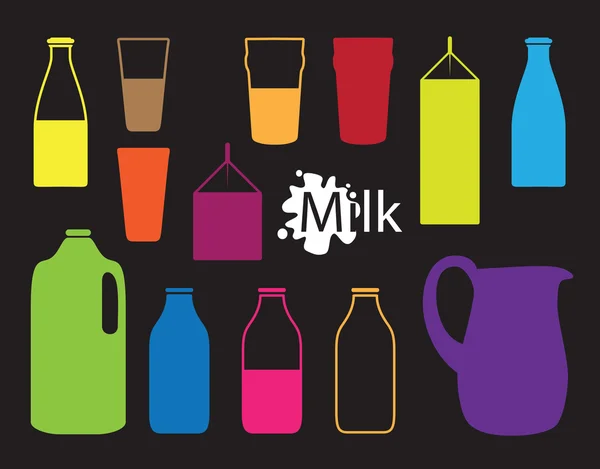 Milk bottles — Stock Vector