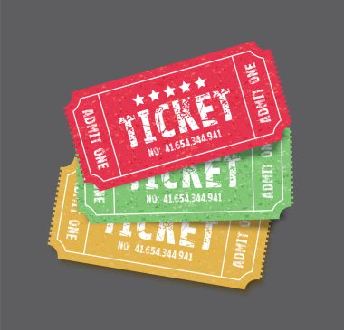 set of three tickets clipart