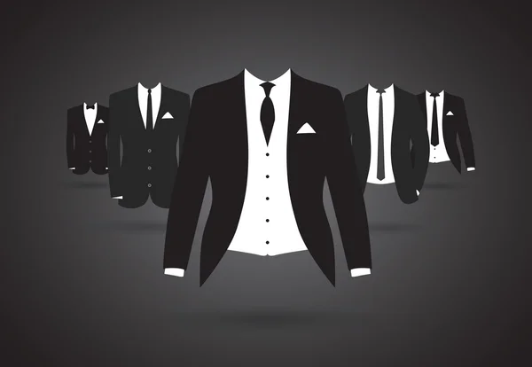 A set of black and white suits — Stock Vector