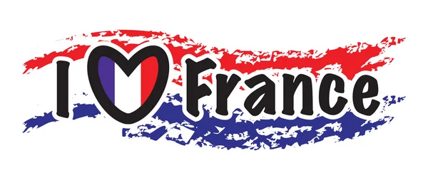 Eu amo a França — Vetor de Stock