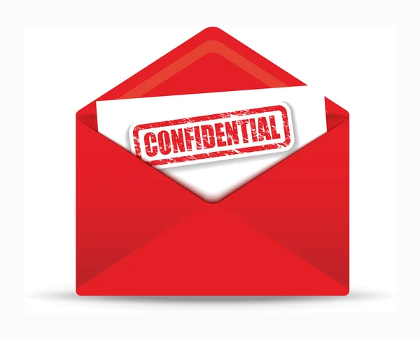 Confidential red envelope — Stock Vector