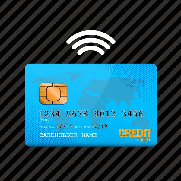 Modrá kreditní karta platby — Stockový vektor