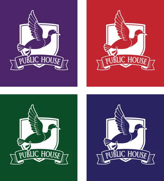 Flying mallard set Stock Vector