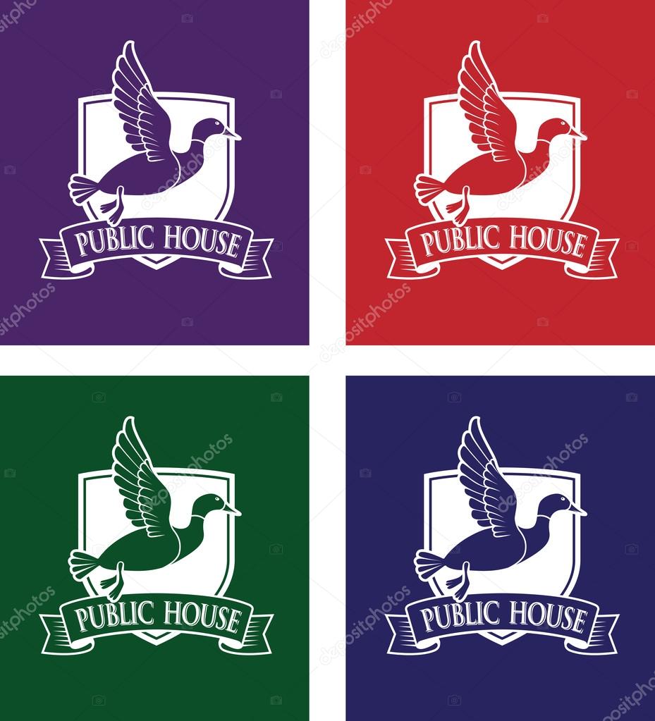 Flying colour mallard set with sign Public house