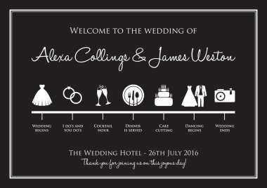Wedding timeline background vector Wedding timeline background vector