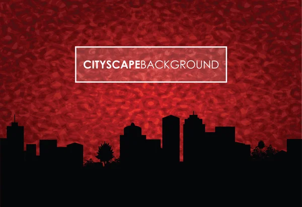 Um fundo cityscape número vermelho — Vetor de Stock