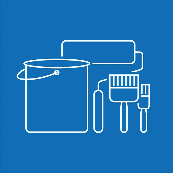 Verf pictogram borstelset — Stockvector