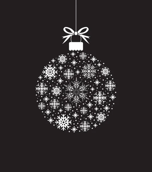 Рождественский бал из серых простых снежинок — стоковый вектор