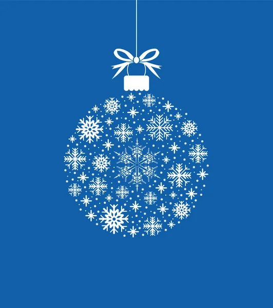 Bola de Navidad hecha de copos de nieve simples grises — Vector de stock