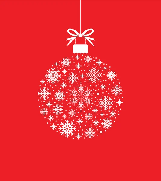 Bola de Navidad hecha de copos de nieve — Vector de stock