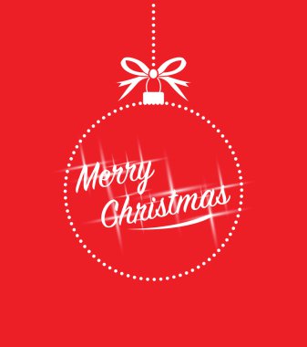 Kırmızı arka planda noel topu