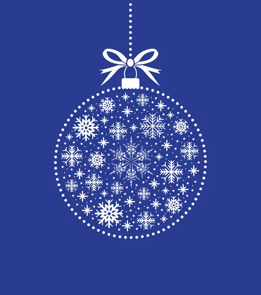 Kerstmis bal gemaakt van sneeuwvlokken — Stockvector