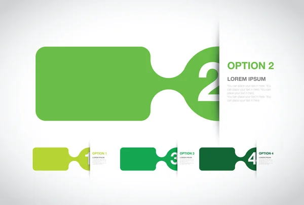 Vert option numérotée fond — Image vectorielle